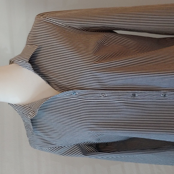 J.Crew Perfect Black and White Striped Button Shirt Women's Medium - Picture 17 of 17